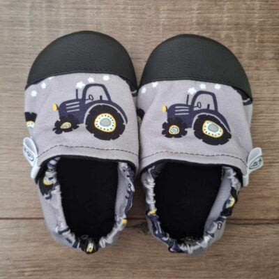 Otroški copati - Traktorji na sivi mini